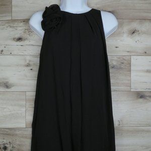 D' Closet* Women's Sleeveless Boat Neck Half Zipper Back Lined Midi Dress~Medium